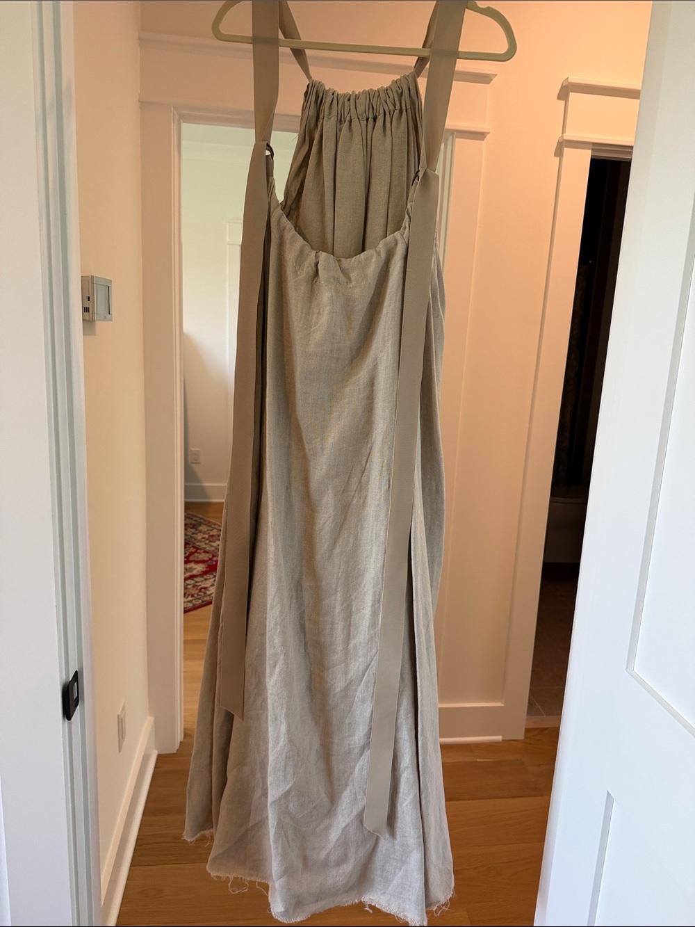 Amano by Lorena Laing natural Linen Maxi Sundress with Adjustable Straps(bw) - Picture 6 of 9
